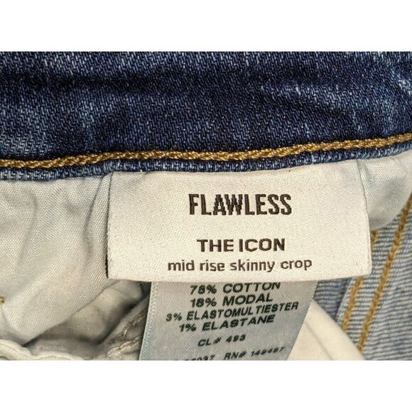 Joe's Womens Size 25 Flawless The Icon Mid Rise Skinny Cropped Denim Blue Jeans - Picture 5 of 12